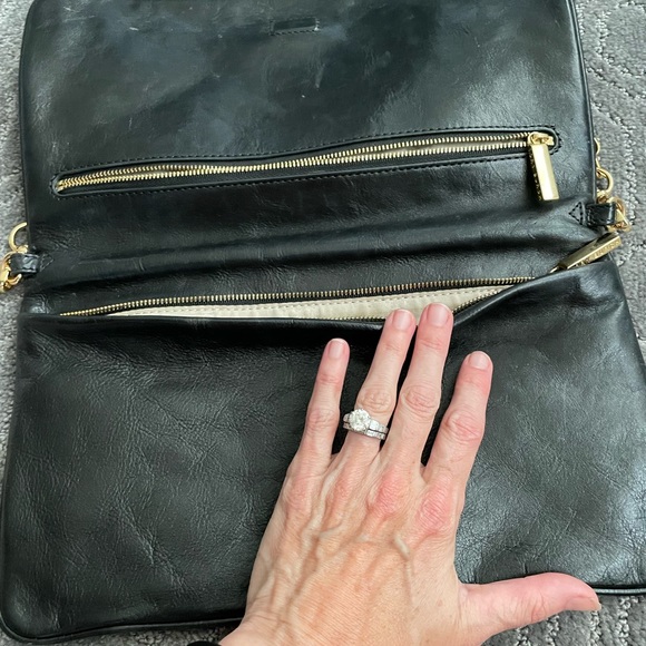 Black Tory Burch shoulder clutch, EUC - Picture 3 of 4